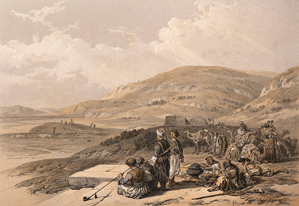 Jacob's well at Shechem (Palestine, today Israel). Ca. 1845.